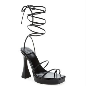 Jeffrey Campbell primadonna lace up platform heels in black